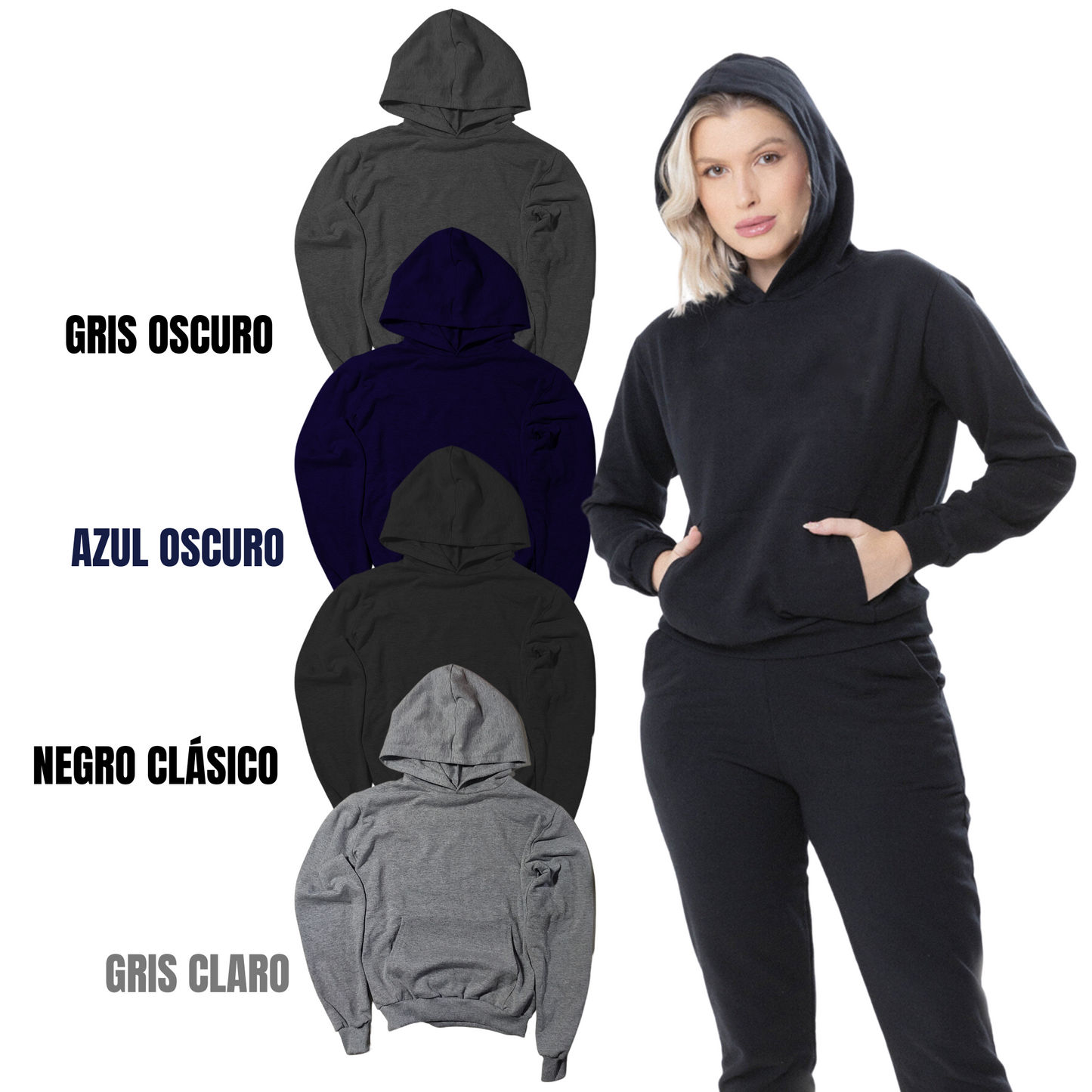 Canguro Deportivo Femenino Hoodie Básico Uruguay