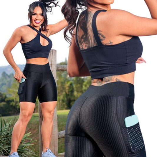 Short Biker con Bolsillo Calza Legging Calidad Premium Uruguay